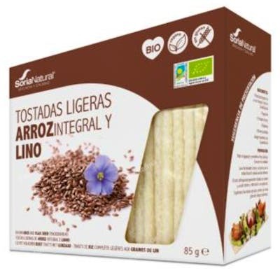 SORIA NATURAL TOSTADAS DE ARROZ integral Y LINO 85gr. BIO