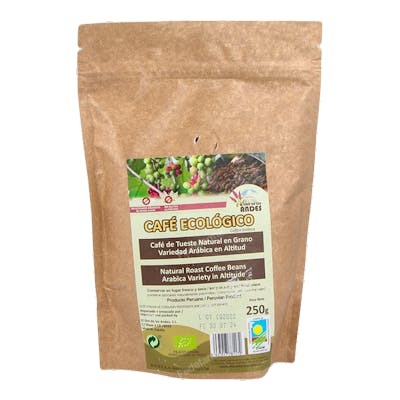 EL ORO DE LOS ANDES CAFE PERU tueste natural grano 250gr. EC