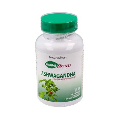 NATURES PLUS ASHWAGANDA raiz 450mg. 60cap. HERBAL ACTIVES