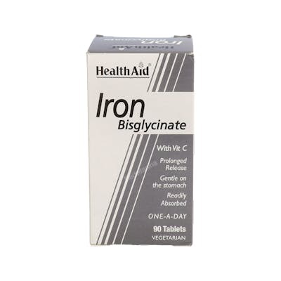 HEALTH AID HIERRO BISGLYCINATE iron+vit.C 90comp. HEALTH AID