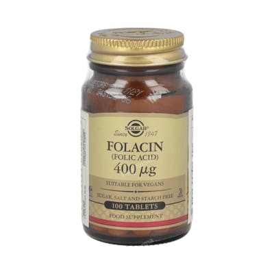 SOLGAR ACIDO FOLICO 400MCG (FOLACIN) 100COMPRIMIDOS