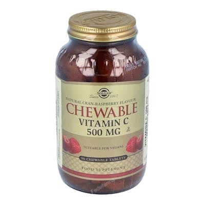 SOLGAR VITAMINA C 500mg. frambuesa 90comp.masticables